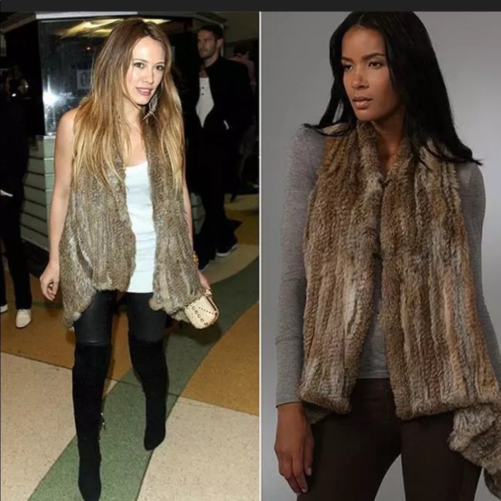 larok luxe Rabbit fur vest